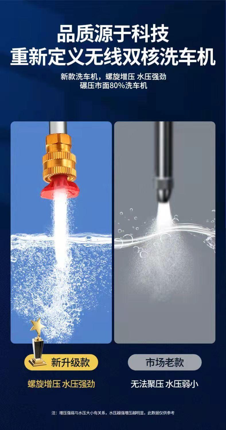 German Wireless Car Wash Water Gun, Household High-Pressure Portable Car Wash Machine, Rechargeable High-Power Turbocharged Car Wash Tool