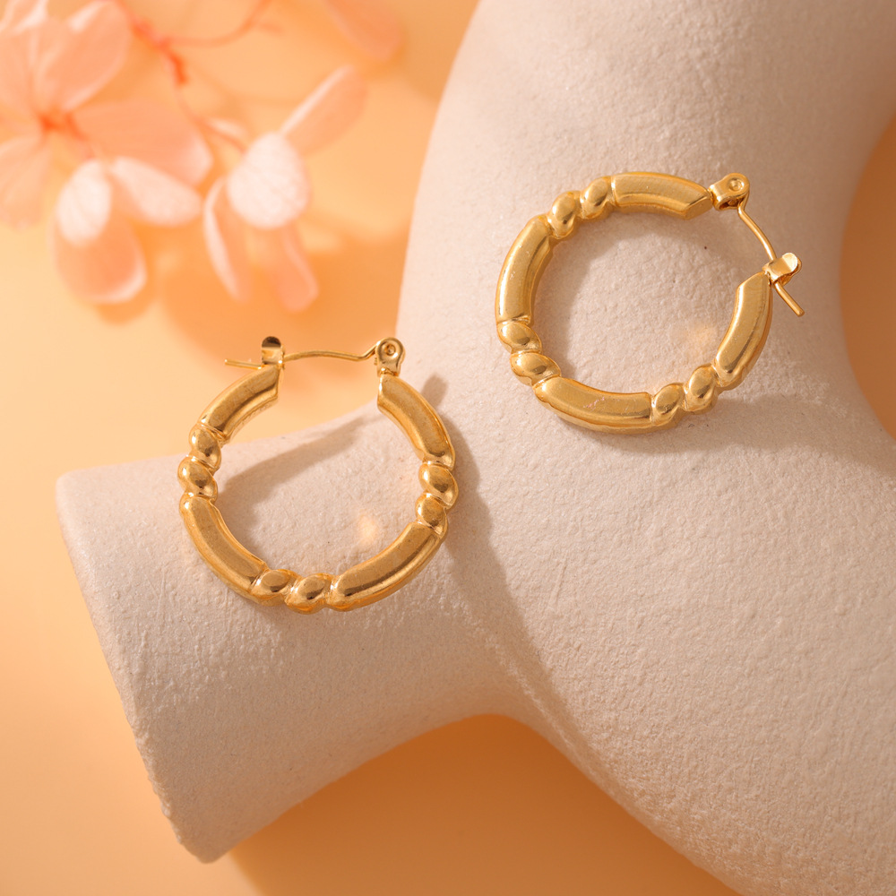 Pendientes de acero inoxidable estilo europeo, minimalista y ligero