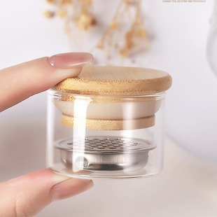 Japanese-style manicure thickened glass phototherapy wash pen Crystal Cup strainer with lid Nail Polish glue color mixing special tool for shop opening
