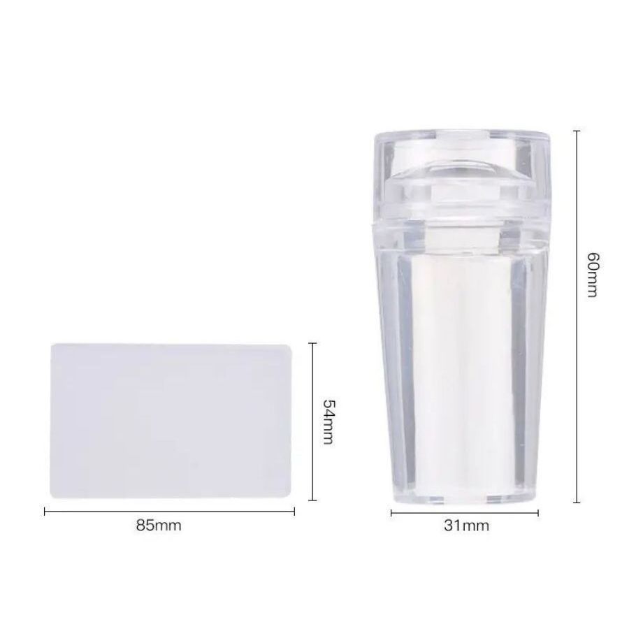 Internet celebrity manicure French nail style double-headed seal silicone cover sticker transparent headband steel plate template transfer tool