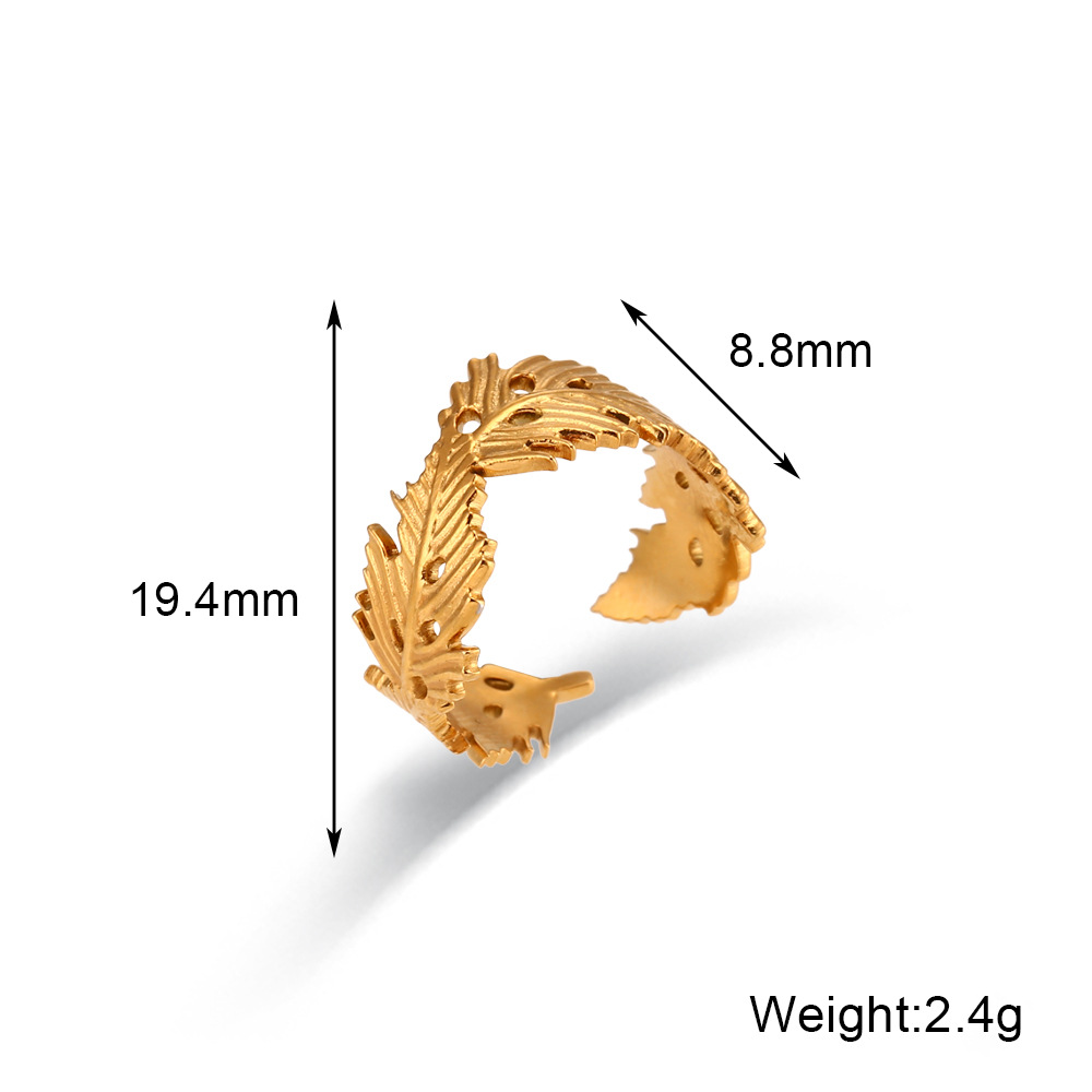 Fashion Geometric Stainless Steel Plating Zircon Open Ring 1 Piece