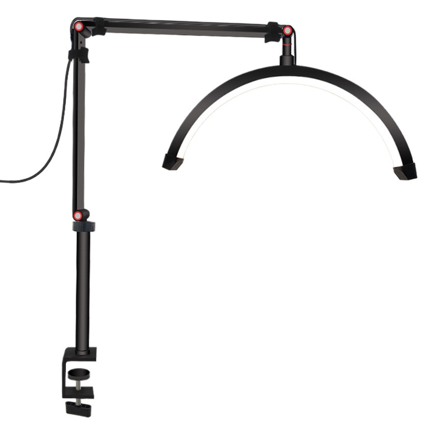 Amazon de 16 pulgadas de medio mes lámpara de belleza de noche de escritorio tatuaje manicura ceja tatuaje pestañas LED lámpara de protección para los ojos Luz de relleno