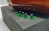 6mm steel color emerald back plug with round cake