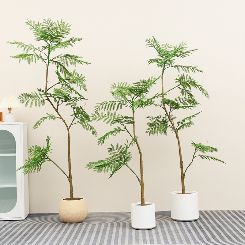Planta artificial nórdica grande para sala de estar, árbol de simulación decorativo tipo banano viajero en maceta