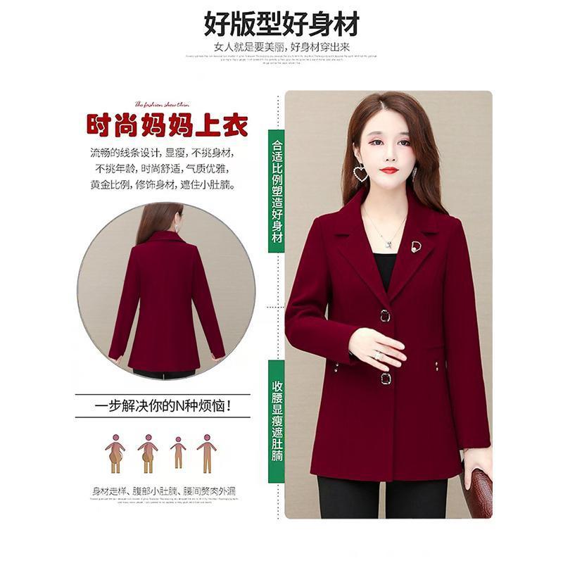 妈妈春装西装外套修身洋气新款中老年女装春秋季中年气质西服上衣|undefined