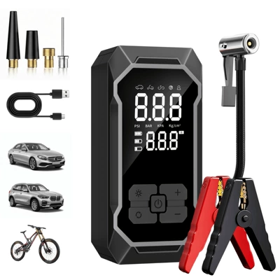 Hava nasosu | tire pressure detection, portable smart - enhanced-instant-start-version-power-bank-air-pump-dy-81-with-no-displacement-limit-anti-reverse-smart-clip