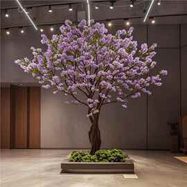仿真树樱花树桃花树室内景观造景楼梯下假植物装饰大型落地摆件