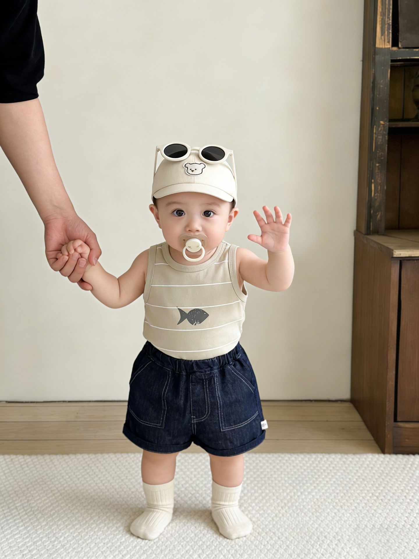 Chaleco a rayas de verano para niños, nueva ropa de bebé, dibujos animados lindos camisas sin mangas, ropa de bebé de verano