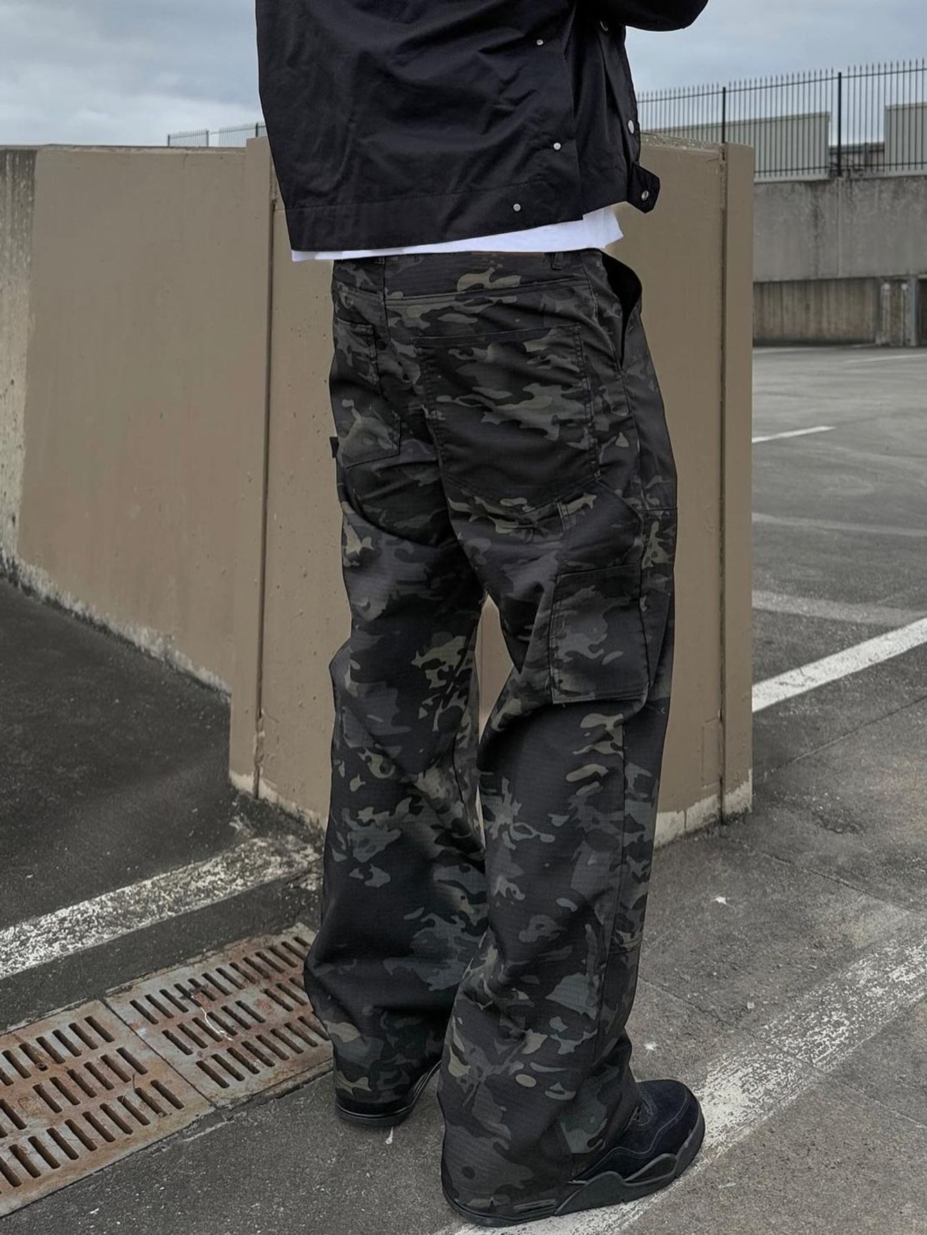 Herren Camouflage Cargohose Locker Geschnittene Arbeitshose_voghion.com