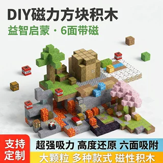 跨境亚马逊mc磁力方块我的枳木世界儿童diy益智磁吸磁力积木玩具
