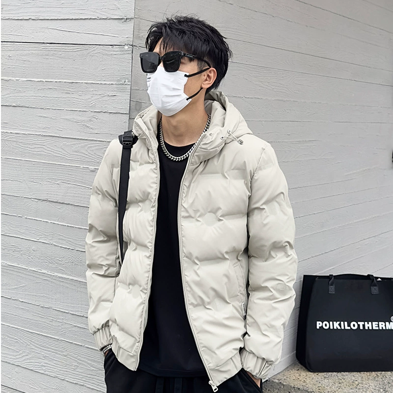 Высокое качество мужской зимний воротник пуховик в гавани повседневный теплый тонкий пуховик прилив молодежная мода