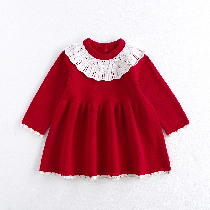 Children's autumn knitted dress