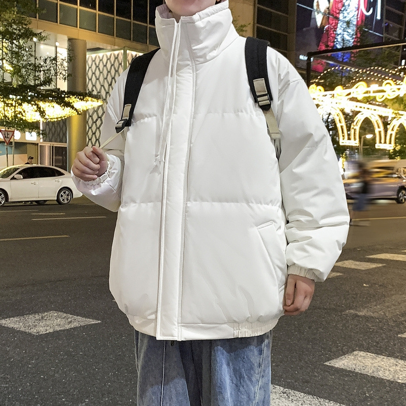 Unisex Padded Jacket With Stand-up Collar Warm Winter Coat_voghion.com