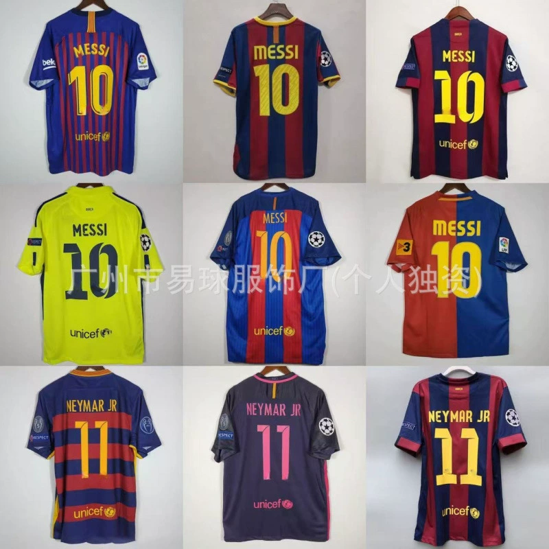 Оптовая продажа ретро Барселона майка № 10 Месси № 11 Неймар классический мемориал Barcelona jersey