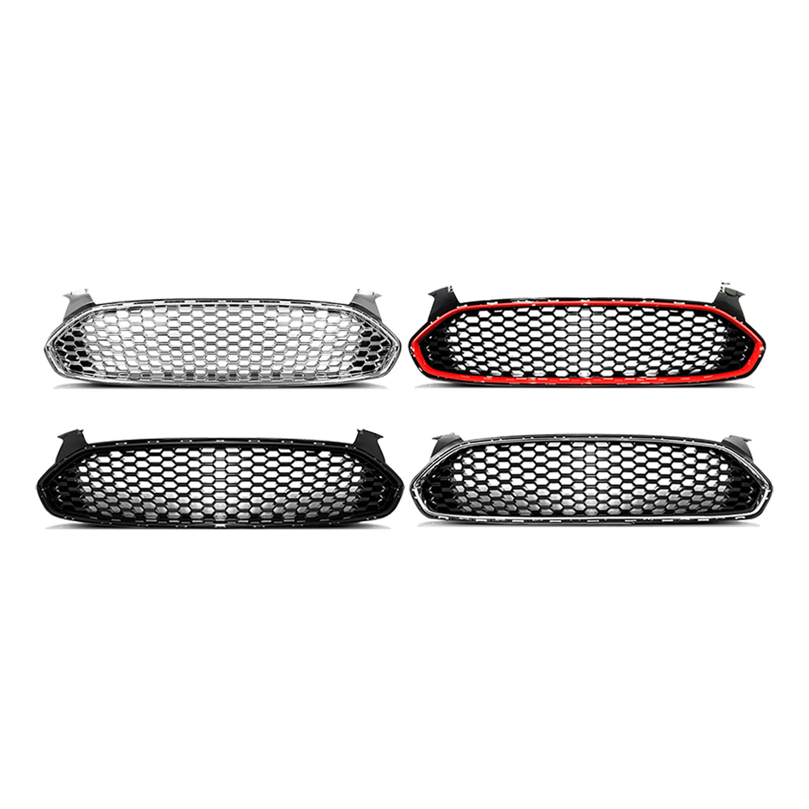 Suitable for Mondeo Fusion 2013-2016 Honeycomb Glossy Black Front Grille Cross-Border