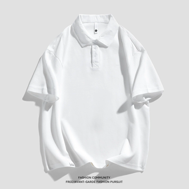 鲲海鹏云 Summer polo, shirt, solid T-shirt for work, with short sleeve