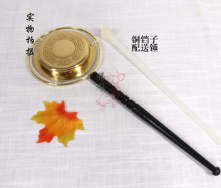 Long Handle New Copper Clang Solid Wooden Handle Dang Zi Dharma Temple Taoist Dharma Articles Water and Land Dharma Meeting