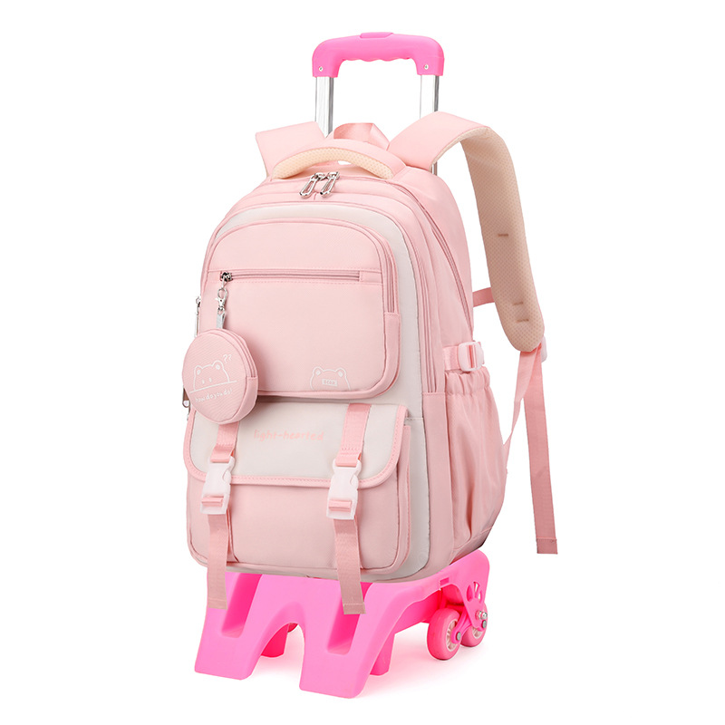 Mochila de tracción de pescado natural para estudiantes de secundaria de nicho multicapa de gran capacidad, mochila de tracción de hombro