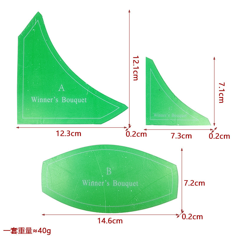 Diseño de prendas de vestir acrílico 90 ° regla de costura de tela de corte de tela doble regla de patrón de tela de corte