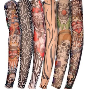 Prison Break Seamless Tattoo Sleeves Outdoor Men's and Women's Sunscreen Riding Sleeves Tattoo Big Flower Arm Fishing Sleeves