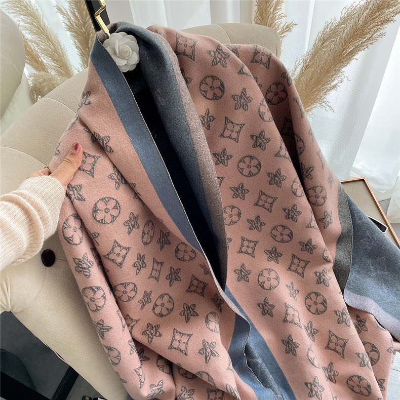 2023 autumn and winter Europe and the United States imitation cashmere scarf air conditioning room long outside shawl double-sided warm scarf wholesale