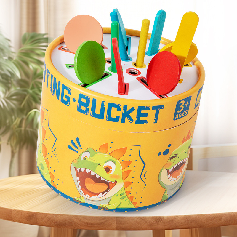 Children's puzzle color classification cup 1-3 years old baby color cognition kindergarten Montessori early education classification bucket toy