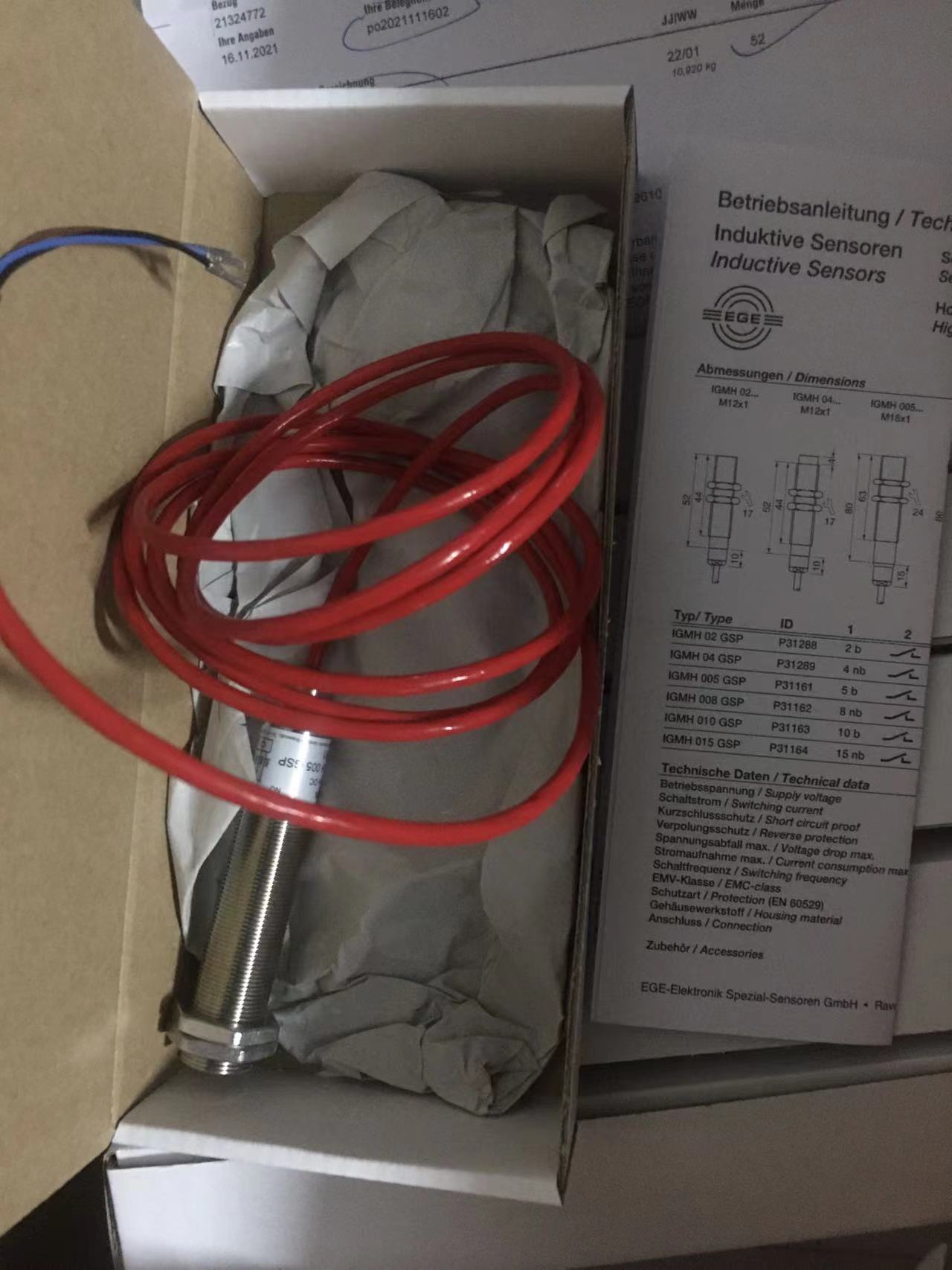 接近开关	原装+全新EGE	IGM30120