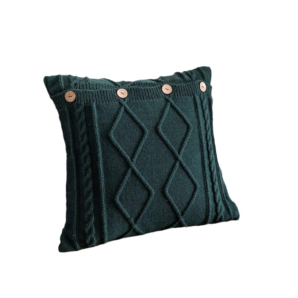 Transfronterizo nuevo estilo europeo y americano rombo de punto de lana almohada de color simple sofá cojín almohada de noche