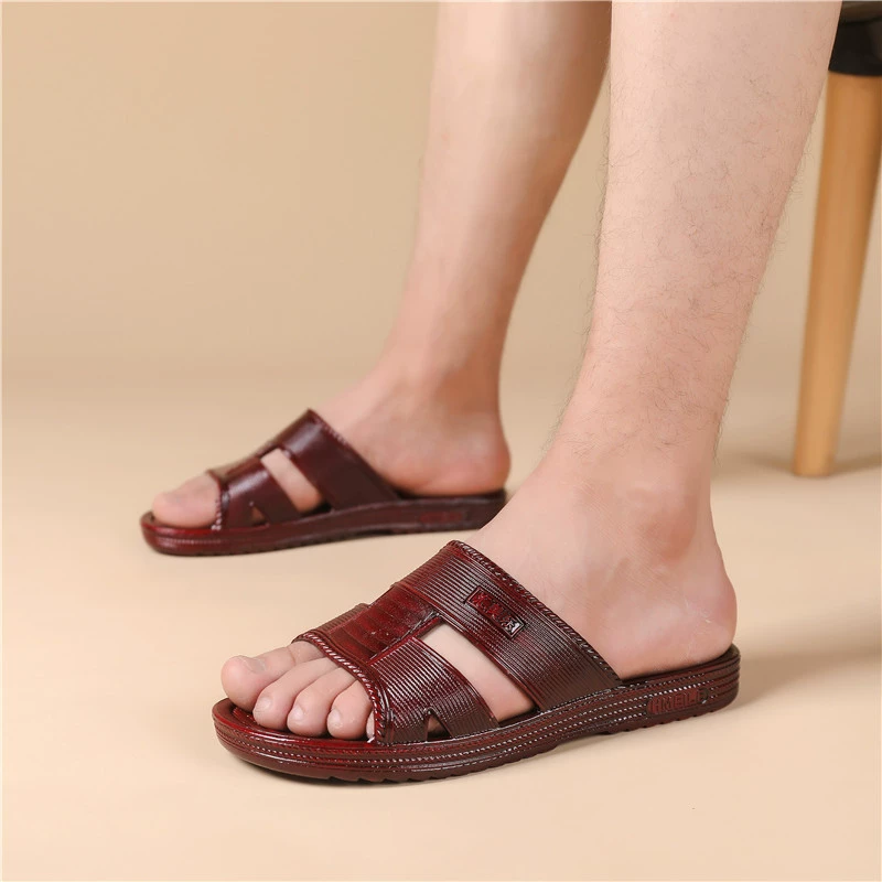 Тапочки мужские домашние летние комнатные ванные комнаты купание нескользящие и износостойкие пластиковые мужские домашние неприятные холодные тапочки