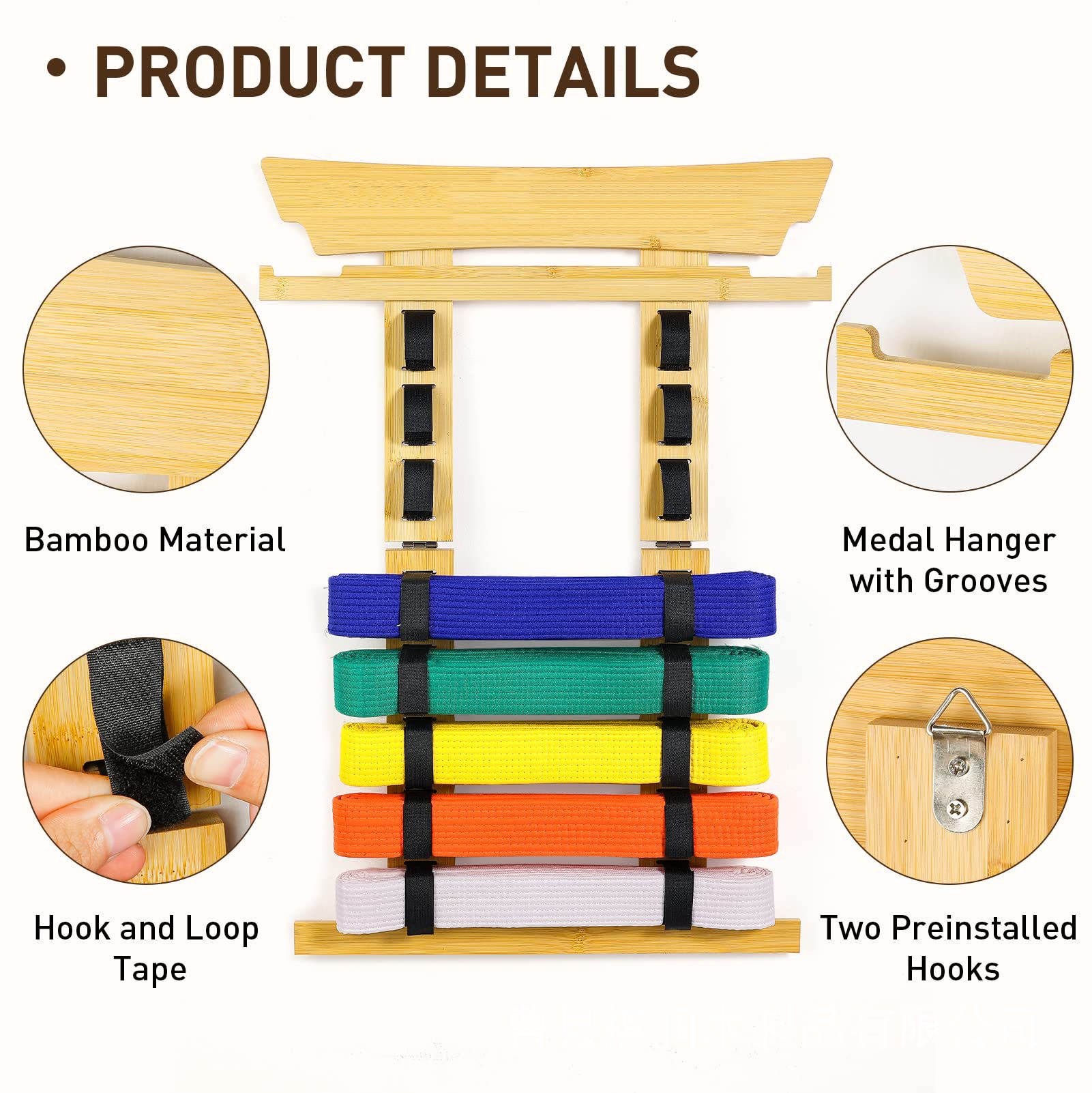 Wooden Taekwondo Belt Storage Rack Training Hall Wall Belt Place Rack Karate Ways Promotion Belt Rack