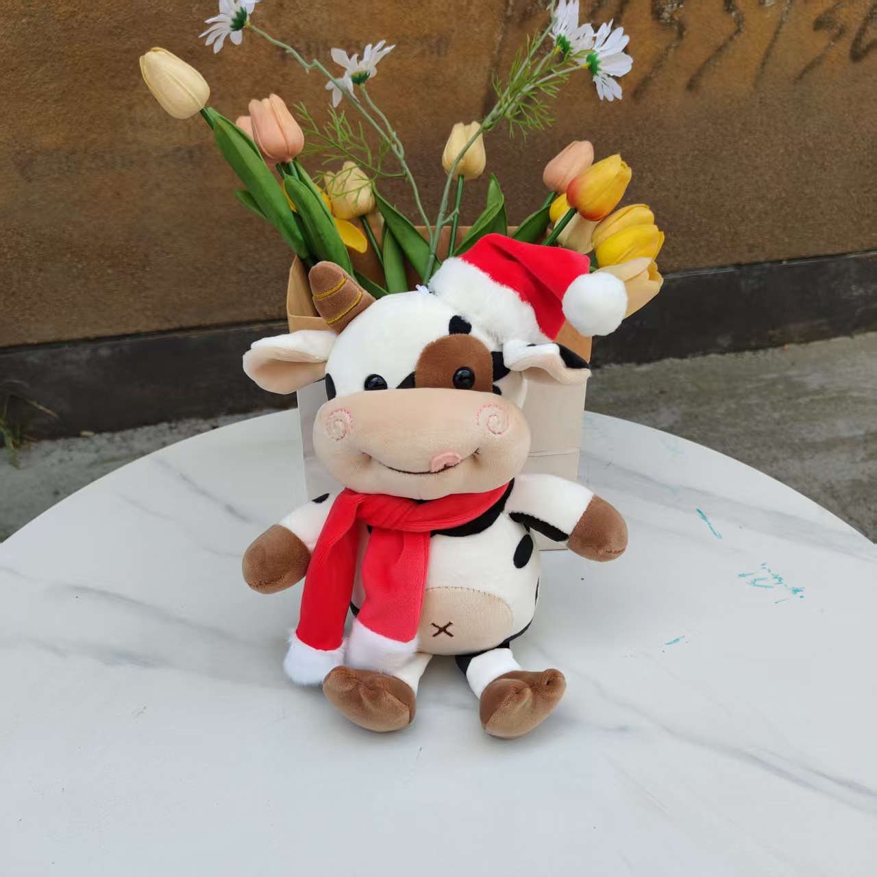 Regalos de Navidad Papá Noel juguetes de peluche bufandas rojas lindas pingüinos osos polares muñecas al por mayor