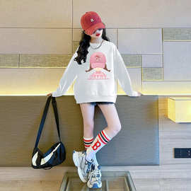 儿童卫衣春秋装2025新款女童秋款学生印花中大童宽松童装秋季上衣