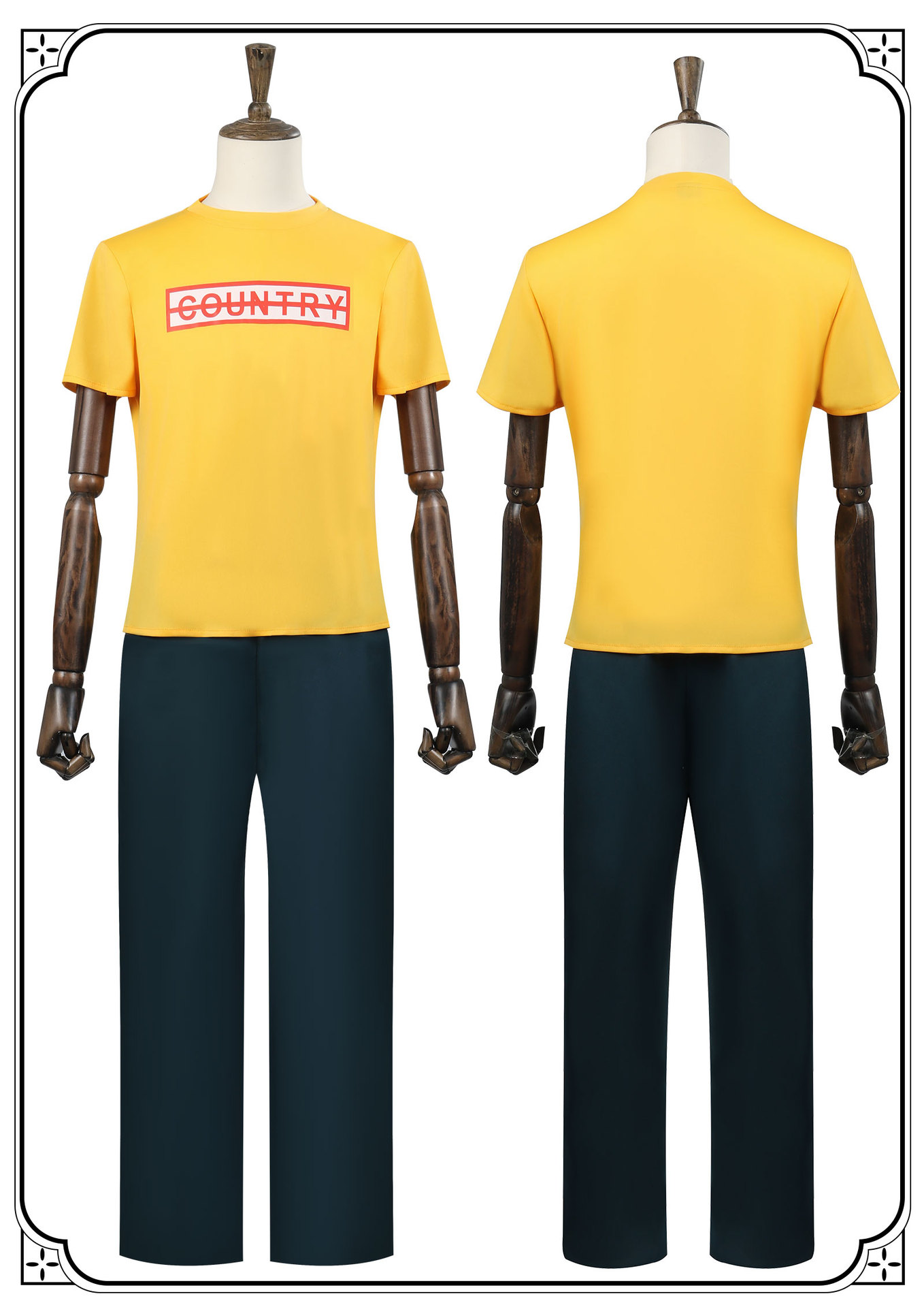 Anime Taro Sakamoto Cosplay Kostüm Wig Gelb T-shirt Hose Schürze Brille Frauen Männer Halloween Karneval Rolle Spiel Requisite 7