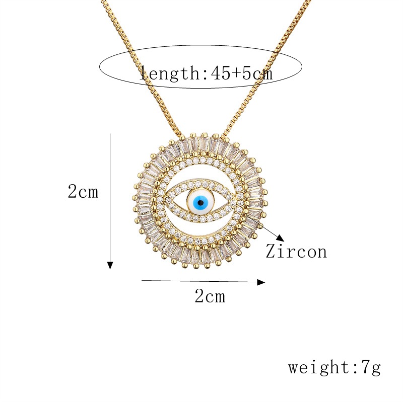 Fashion Devilu0027S Eye Copper Necklace Inlay Zircon Copper Necklaces