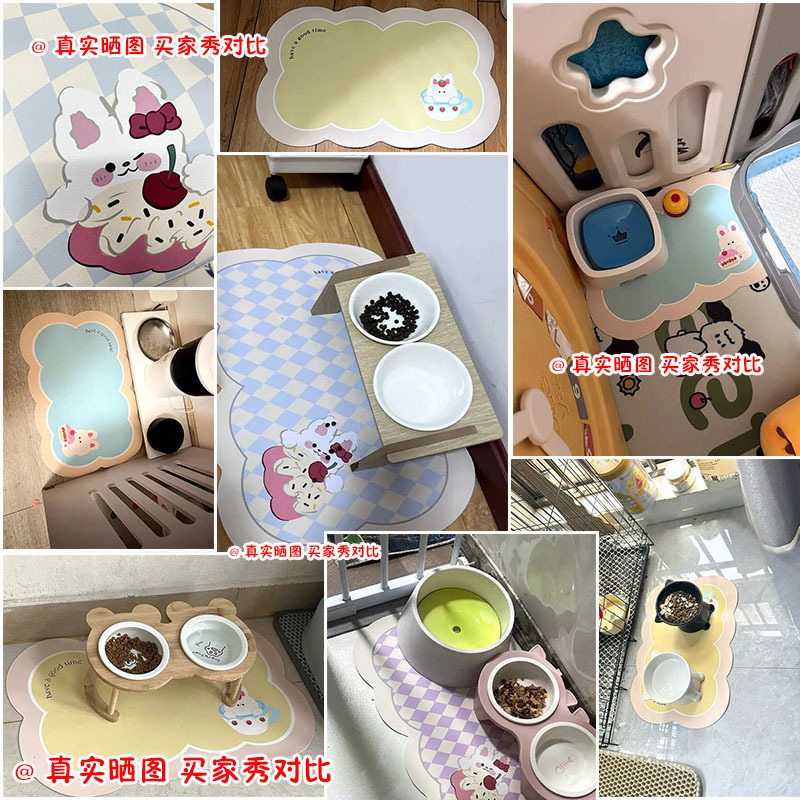 猫咪餐垫可爱宠物餐垫皮革防水防油喂食垫宠物猫狗狗用餐吃饭垫子|undefined