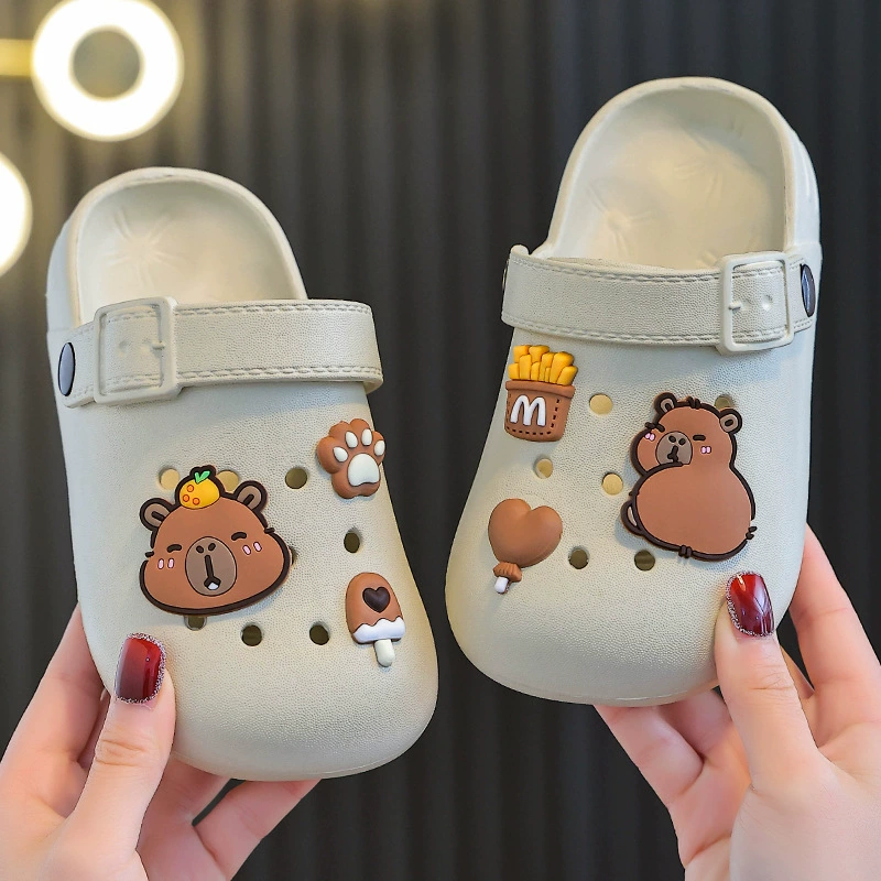 Капибара Детская EVA Бокен Тапочки для мальчиков Девочки Летние комнатные и наружные детские домашние нескользящие пещерные туфли