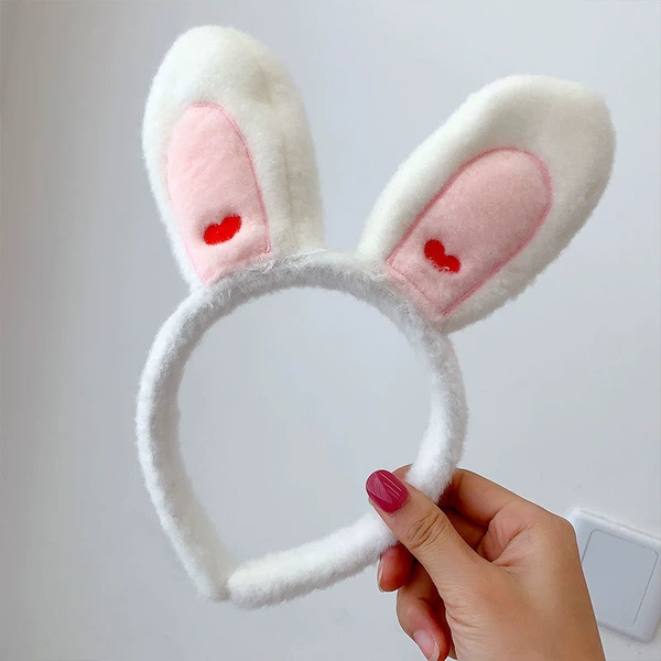 White love rabbit ear headband FG31-01