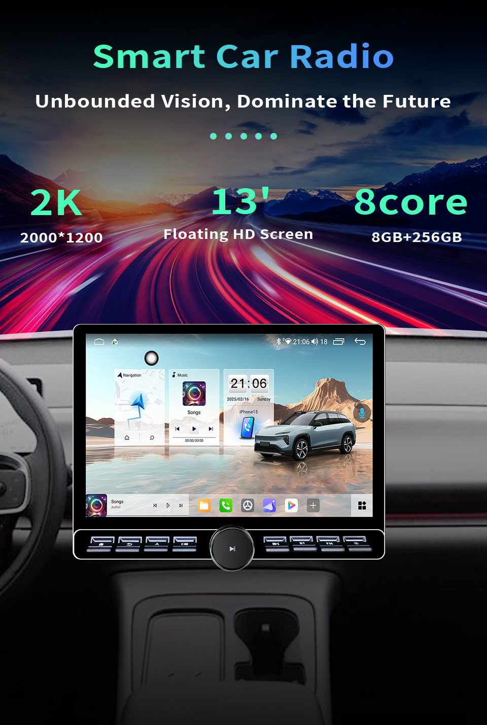 7870, 7862, 2K Screen 8-Core 4g with Dsp 13inch Xiaomi Car-Style Car Navigation Optional 360