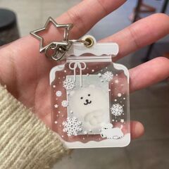 赤い本の同項の文創雪花シリーズの証明書の1寸の写真のアクリルのフォトフレームのキーホルダーのリュックサックのペンダント
