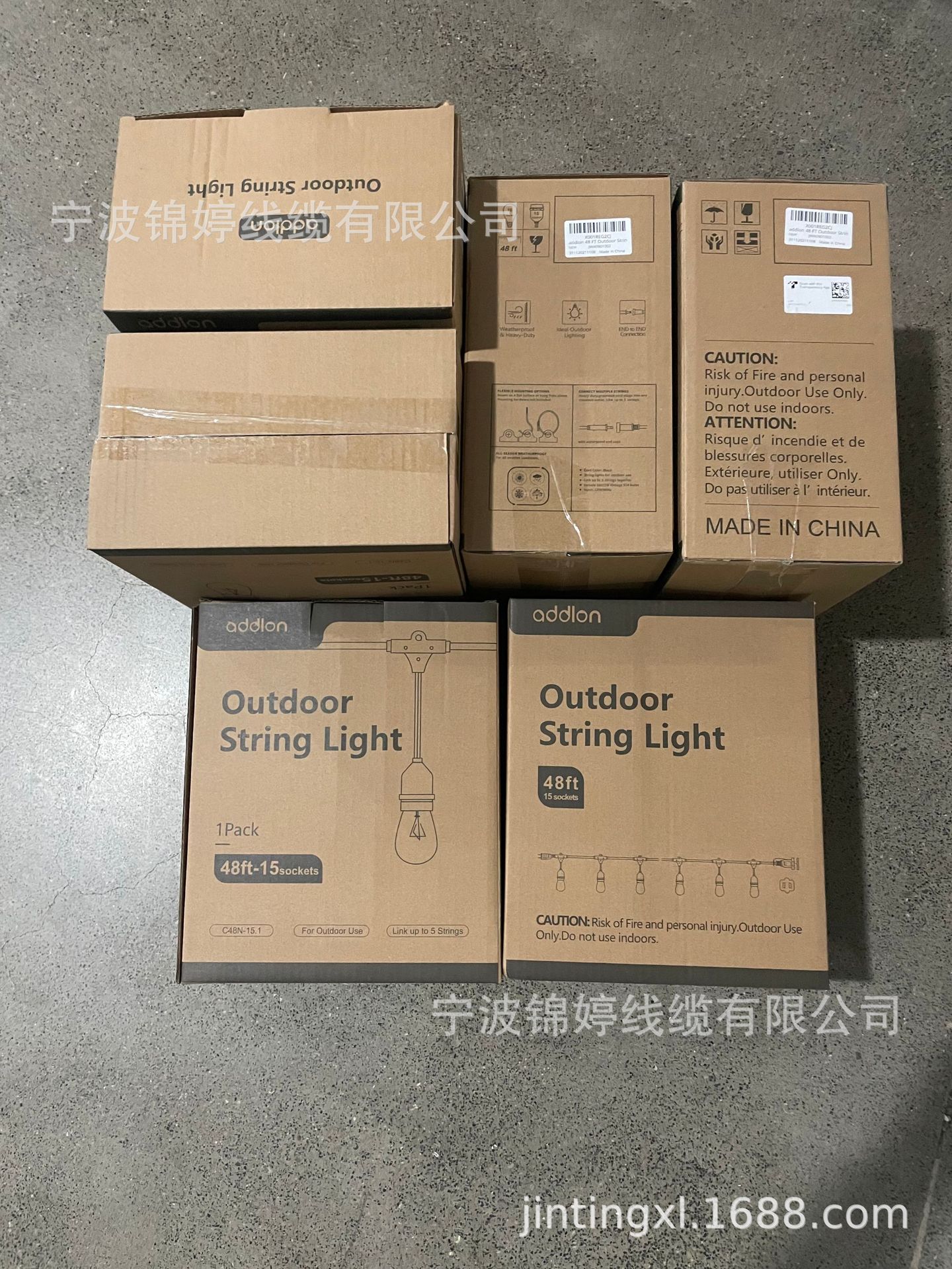 浙江锦婷线缆生产IP65防水美规E26装饰灯串线符合UL588整套认证