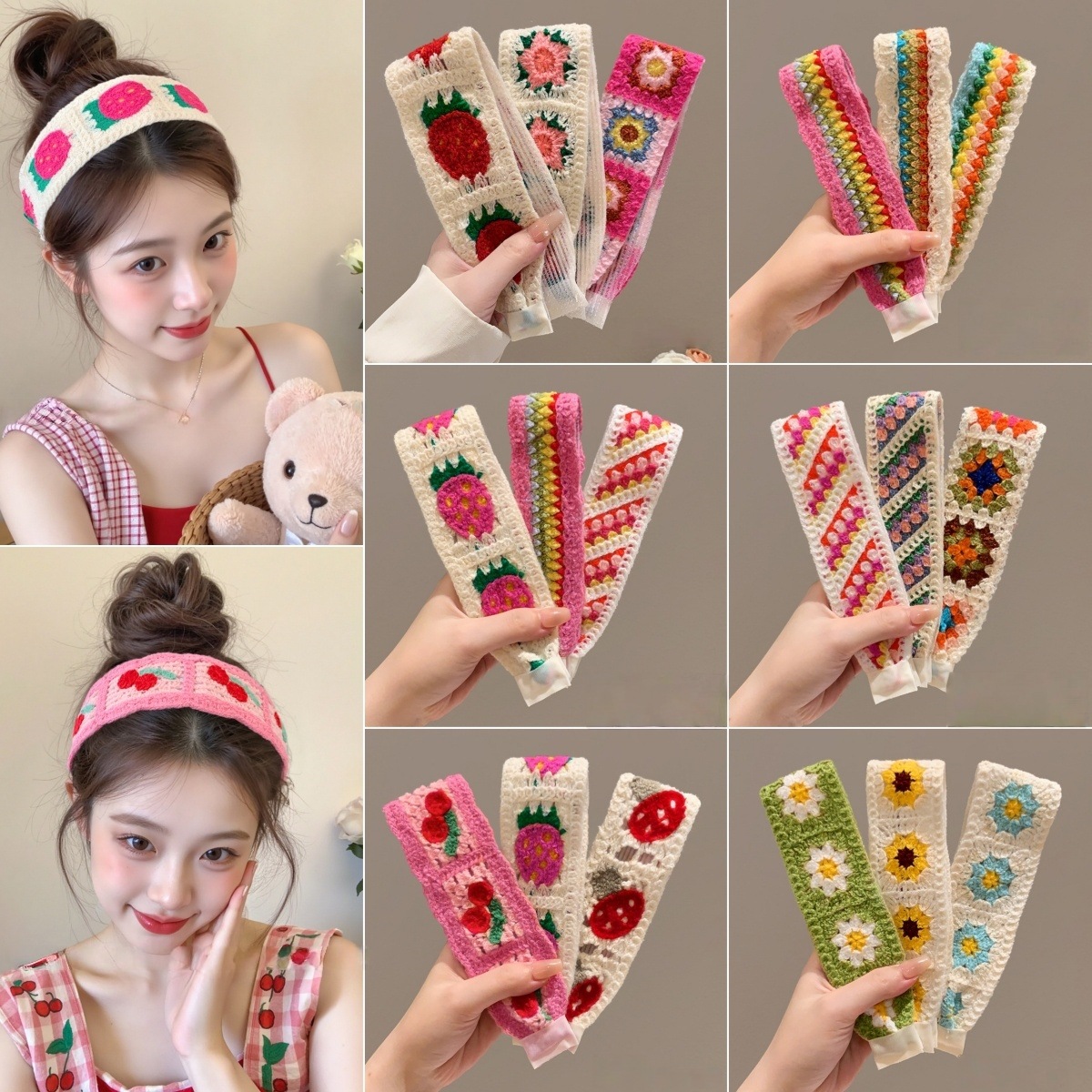 Children's bangs patch, knitted hair patch for girls, non-damaging hair accessory, widened magic patch, girls' hairband, hair tidying tool