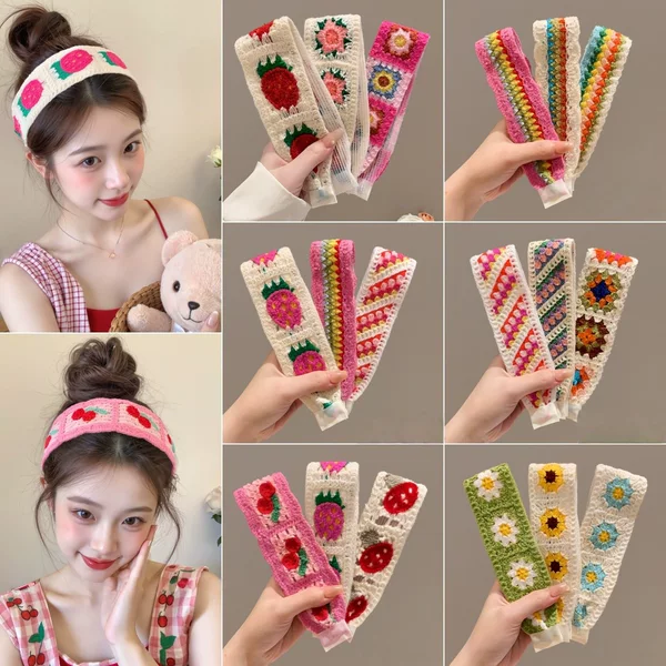 Children's bangs patch, knitted hair patch for girls, non-damaging hair accessory, widened magic patch, girls' hairband, hair tidying tool