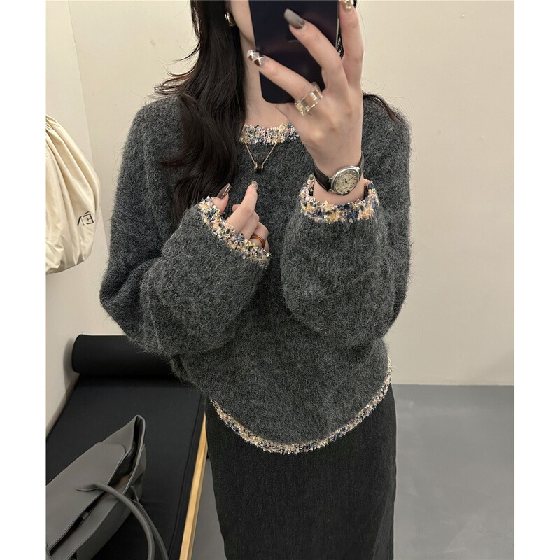 Spring and Autumn New French Style Light Luxury Pure Desire Niche Design Fashion Sweater Women's Autumn and Winter Knitwear Spring and Autumn New French Style Light Luxury Pure Desire Niche Design Fashion Sweater Women's Autumn and Winter Knitwear