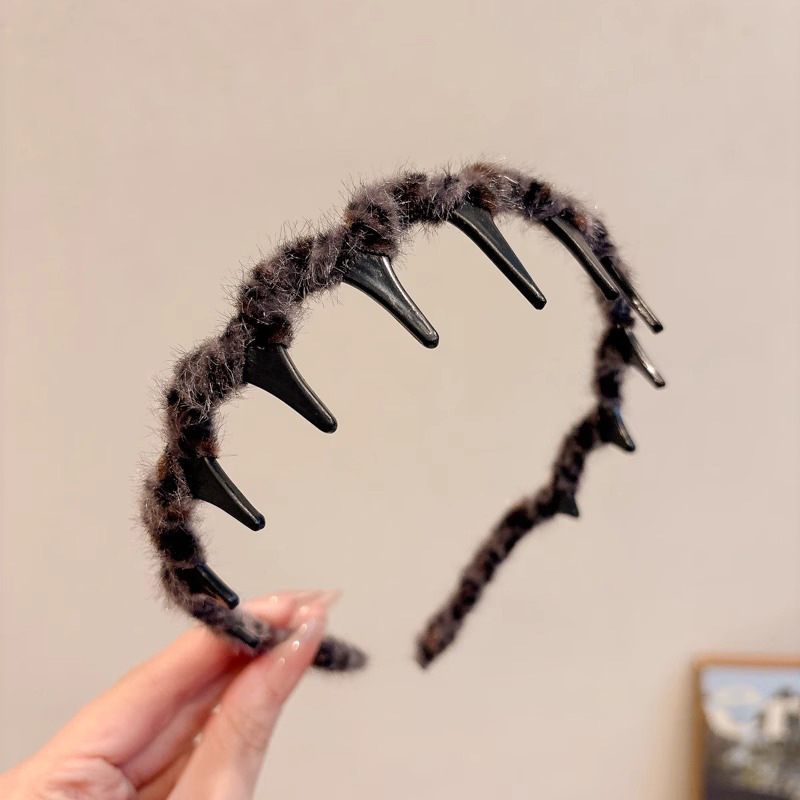 Otoño y invierno de alto nivel explosivo tipo ondas de pelusa correa de cabello para mujeres cráneo alto no lesiones de dientes de cabello para el cabello de doble propósito