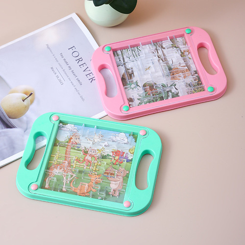 Children's balance ball board handheld game track maze tablet moving ball toy educational focus training kindergarten