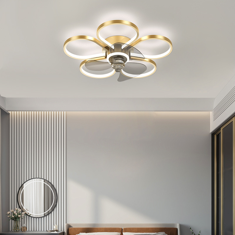 Simple Bedroom Fan Lamp Nordic Room Ceiling Lamp Silent Fan Lamp Modern Lamp And Fan Integrated Lamp Home