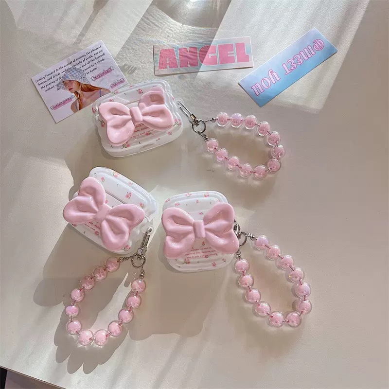 小碎花蝴蝶结适用airpods pro2苹果蓝牙无线波浪耳机套1/2/3/4代|undefined