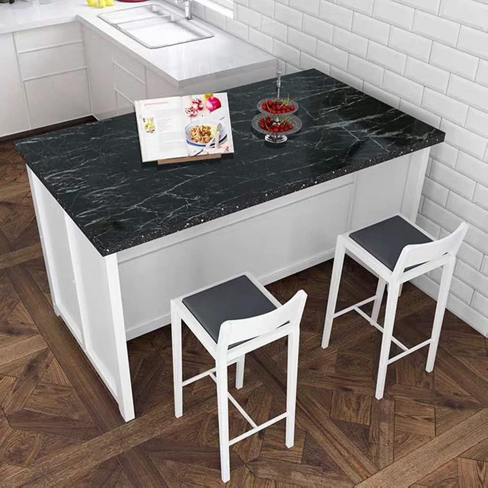Black Peel And Stick Marble Countertop Self-Adhesive Wallpaper Desktop Cabinet Sticker_voghion.com