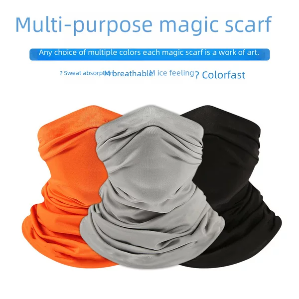 Seamless Sweat-Absorbing Quick-Dry Magic Headscarf, Versatile Sports Cycling Protective Neck Gaiter, Solid Color Windproof and Sun Protection Cycling Mask