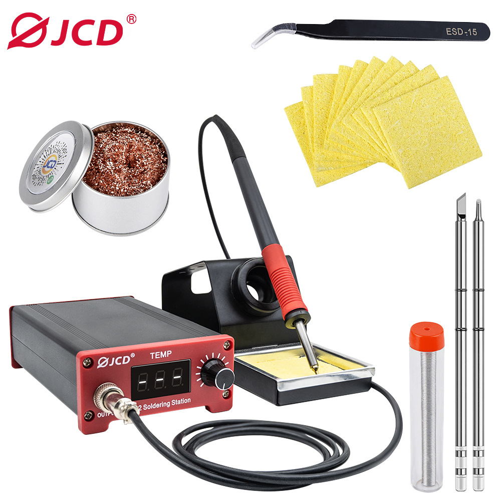JCD供跨境返修焊台T12焊台二合一 75W电烙铁家用焊接锡焊工具套装